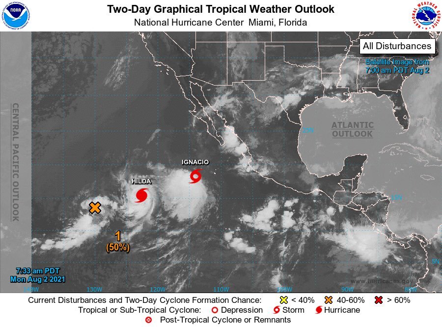 Se forma tormenta Ignacio en el Pacífico; no amenaza tierra