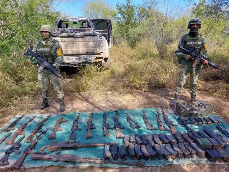 Ejército decomisa lanzagranadas, ametralladoras y fusiles Ak-47 en Nuevo León