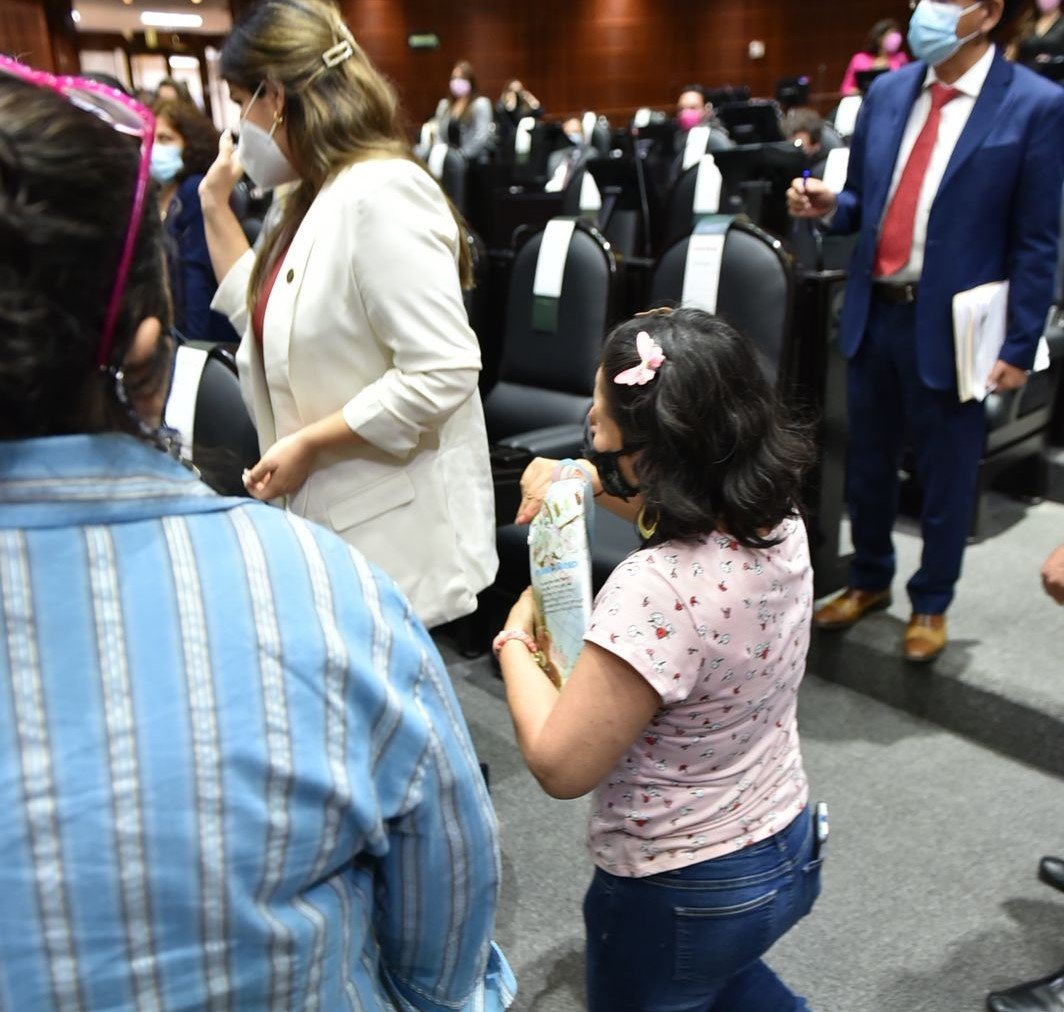 Madre de niño con cáncer suplica de rodillas a diputada de Morena quimios para su hijo y la legisladora le da la espalda